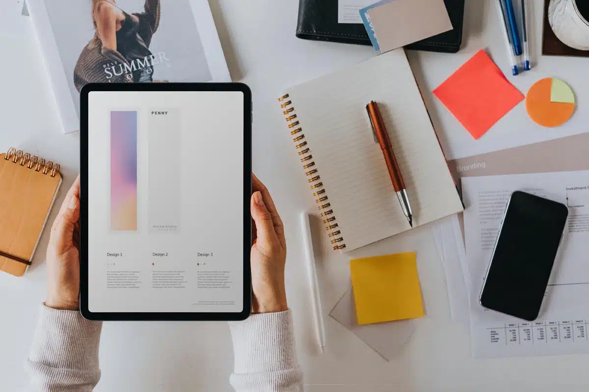 Designer using a digital tablet