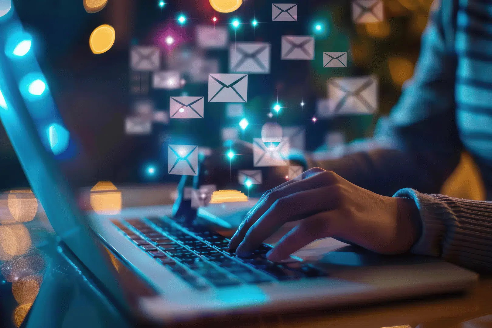 blog APRIL 2025 AI Image of a woman emailing a nurture sequence